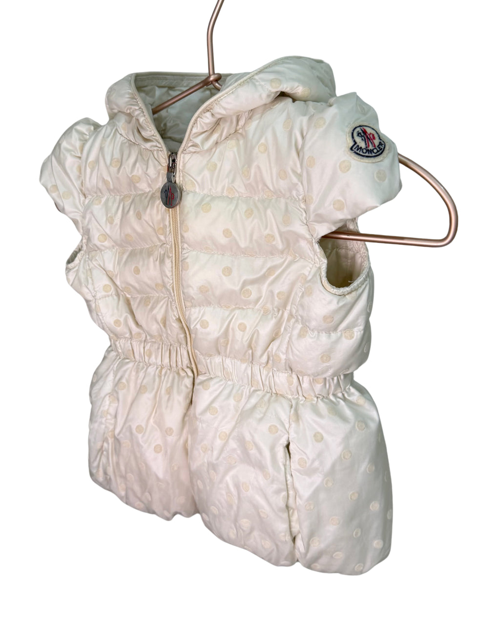 MONCLER “St.Valerie” Polka Dot Padded Sleeveless Jacket