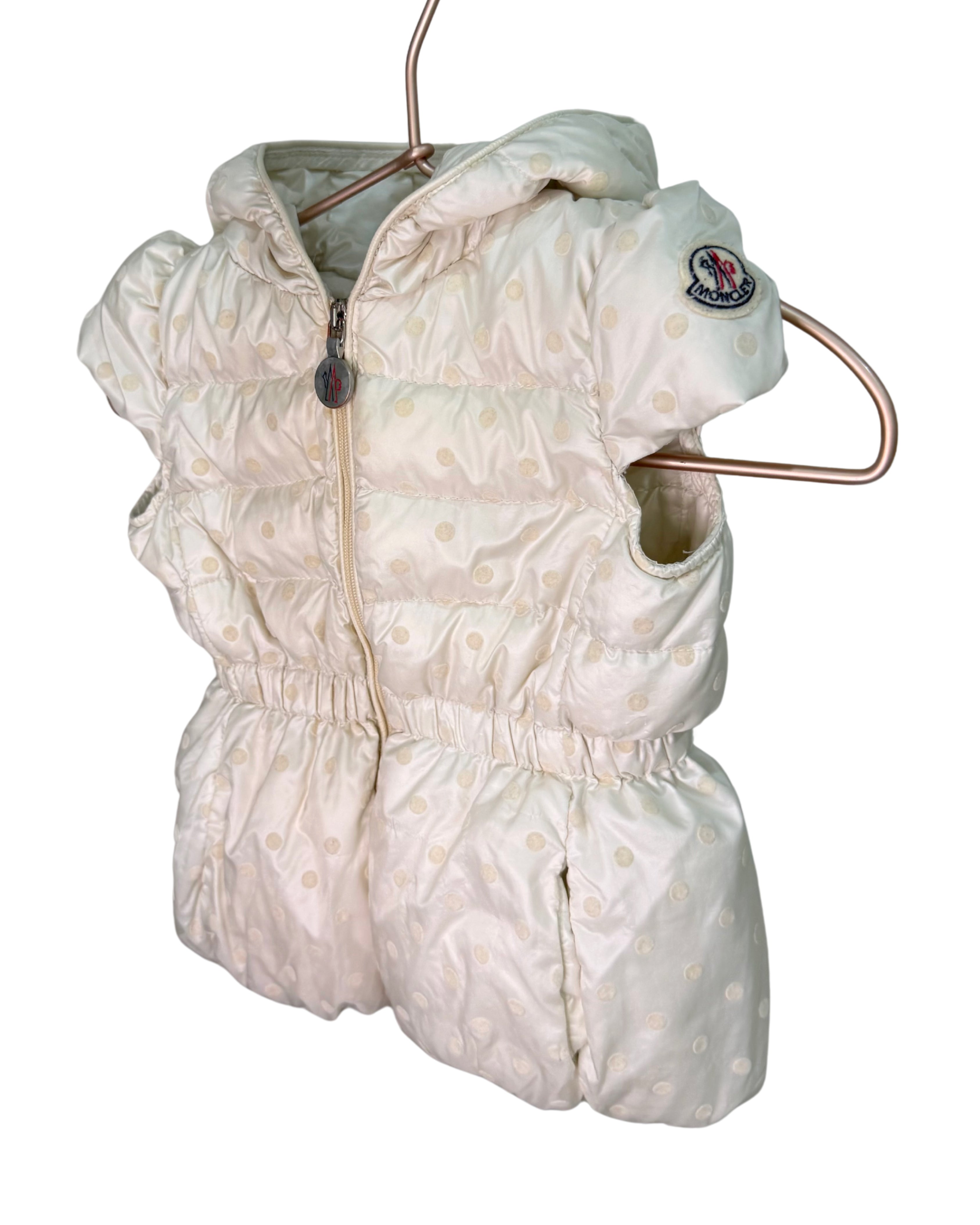 MONCLER “St.Valerie” Polka Dot Padded Sleeveless Jacket