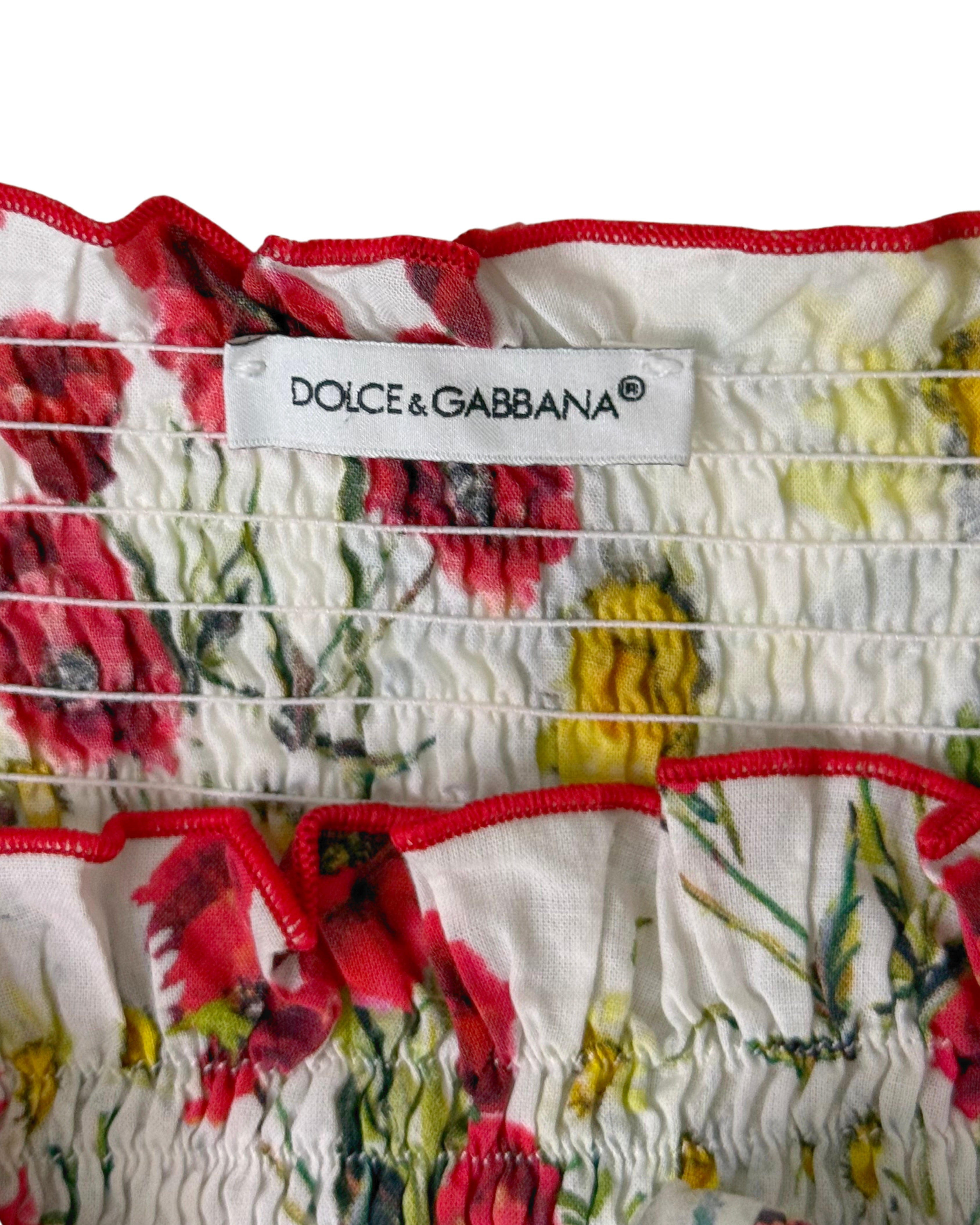 DOLCE & GABBANA Floral Print Dress & Bloomers Set