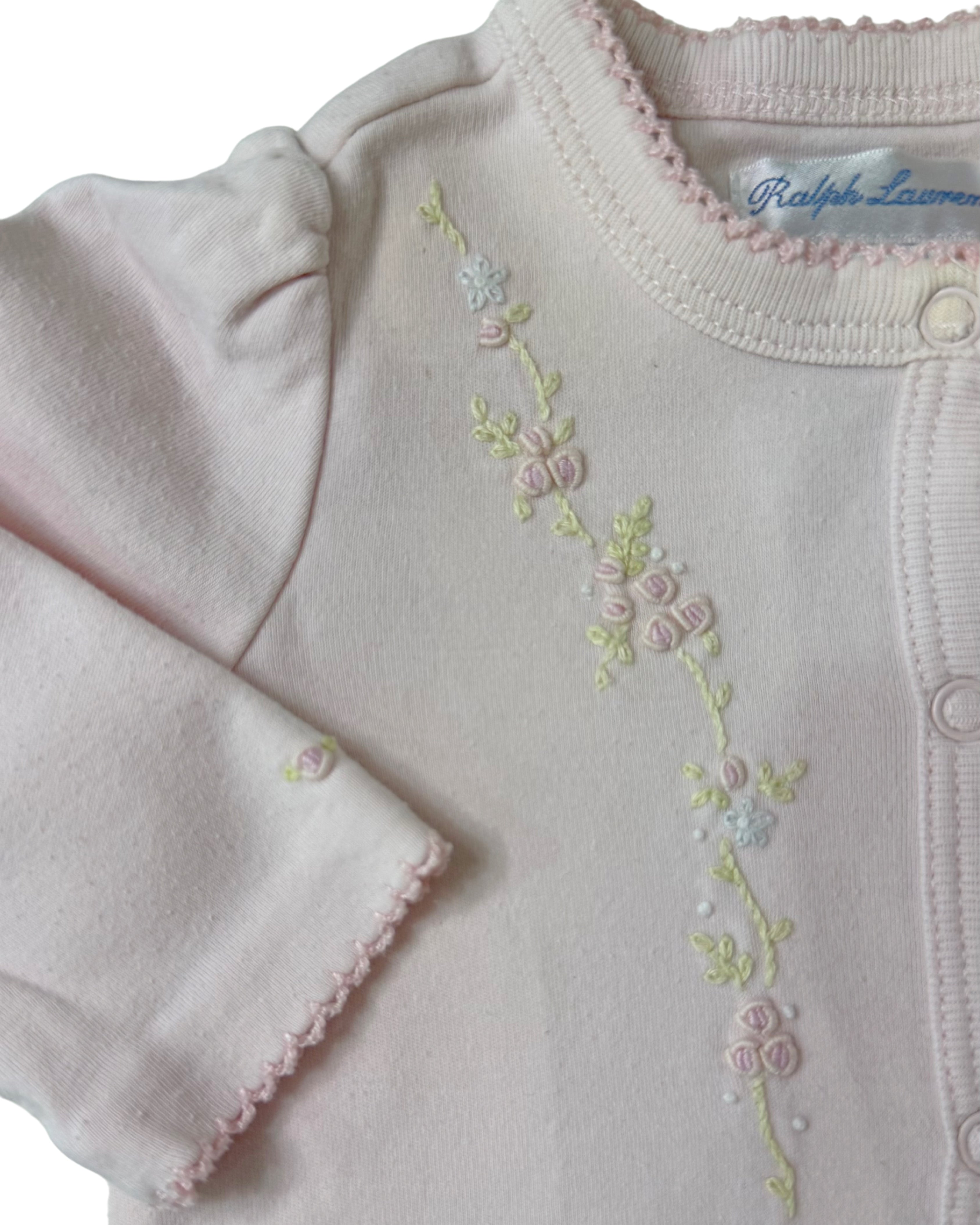 Ralph Lauren Floral Embroidery Onesie