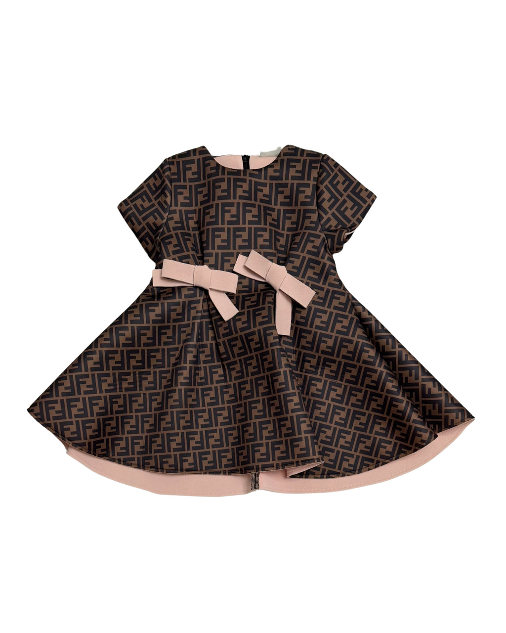 FENDI FF Pattern Ruffle Dress
