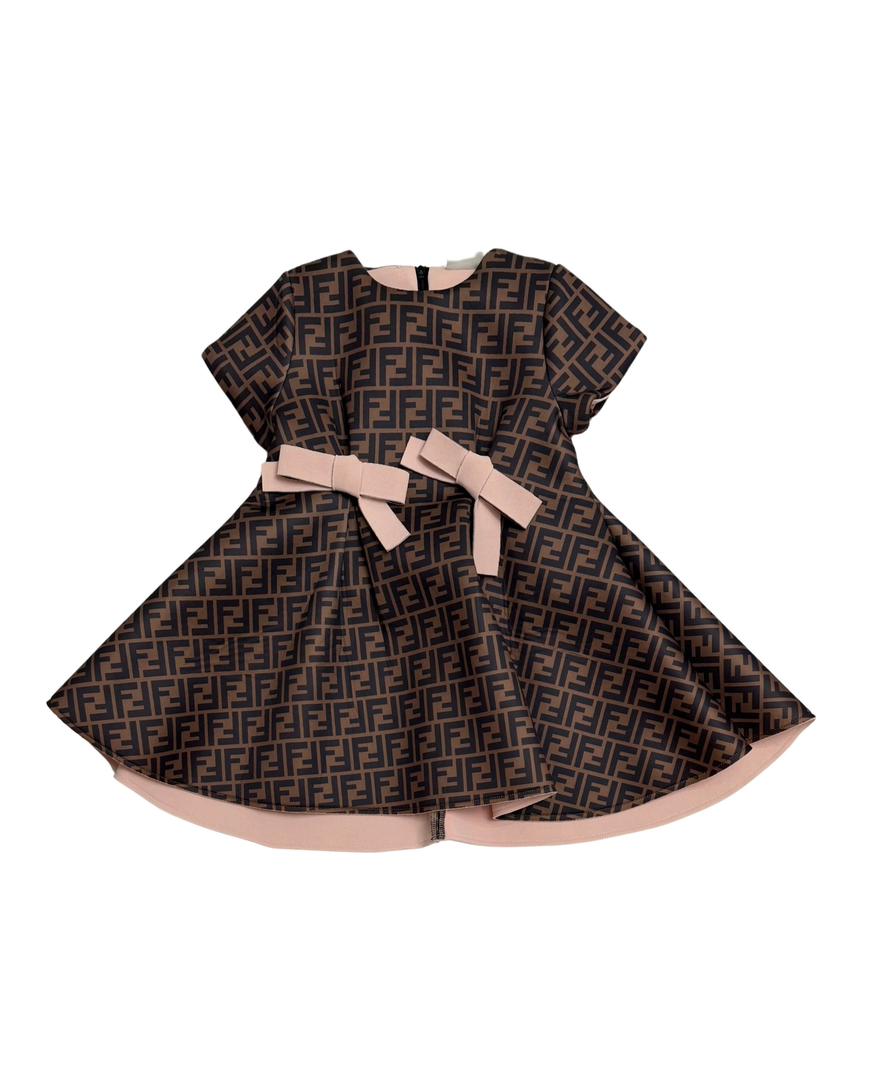 FENDI FF Pattern Ruffle Dress