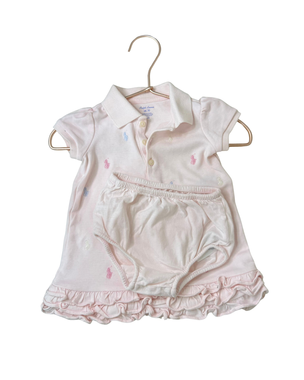 RALPH LAUREN Ruffled Polo Dress & Bloomers Set