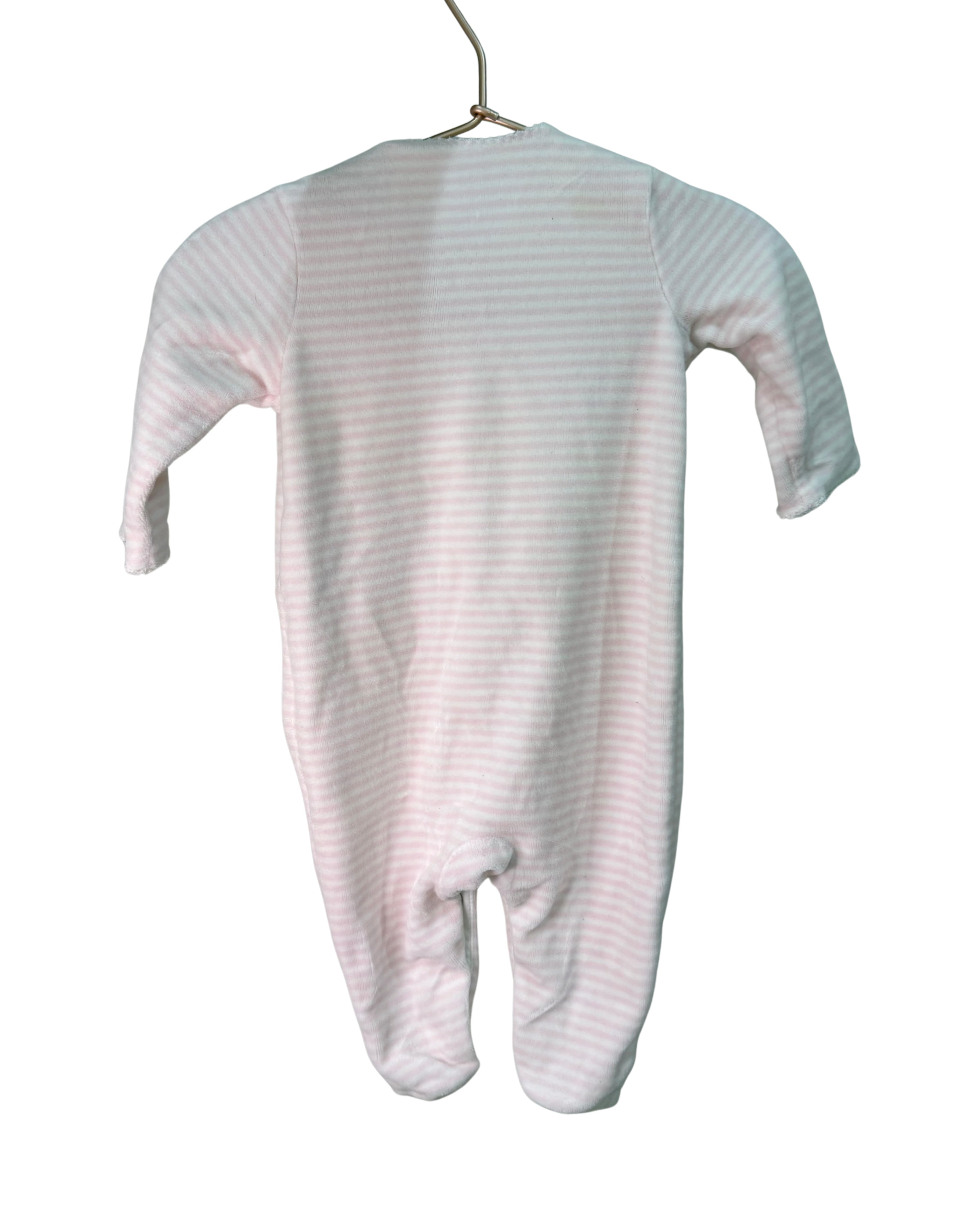 Ralph Lauren Velour Striped Onesie & Beanie Set