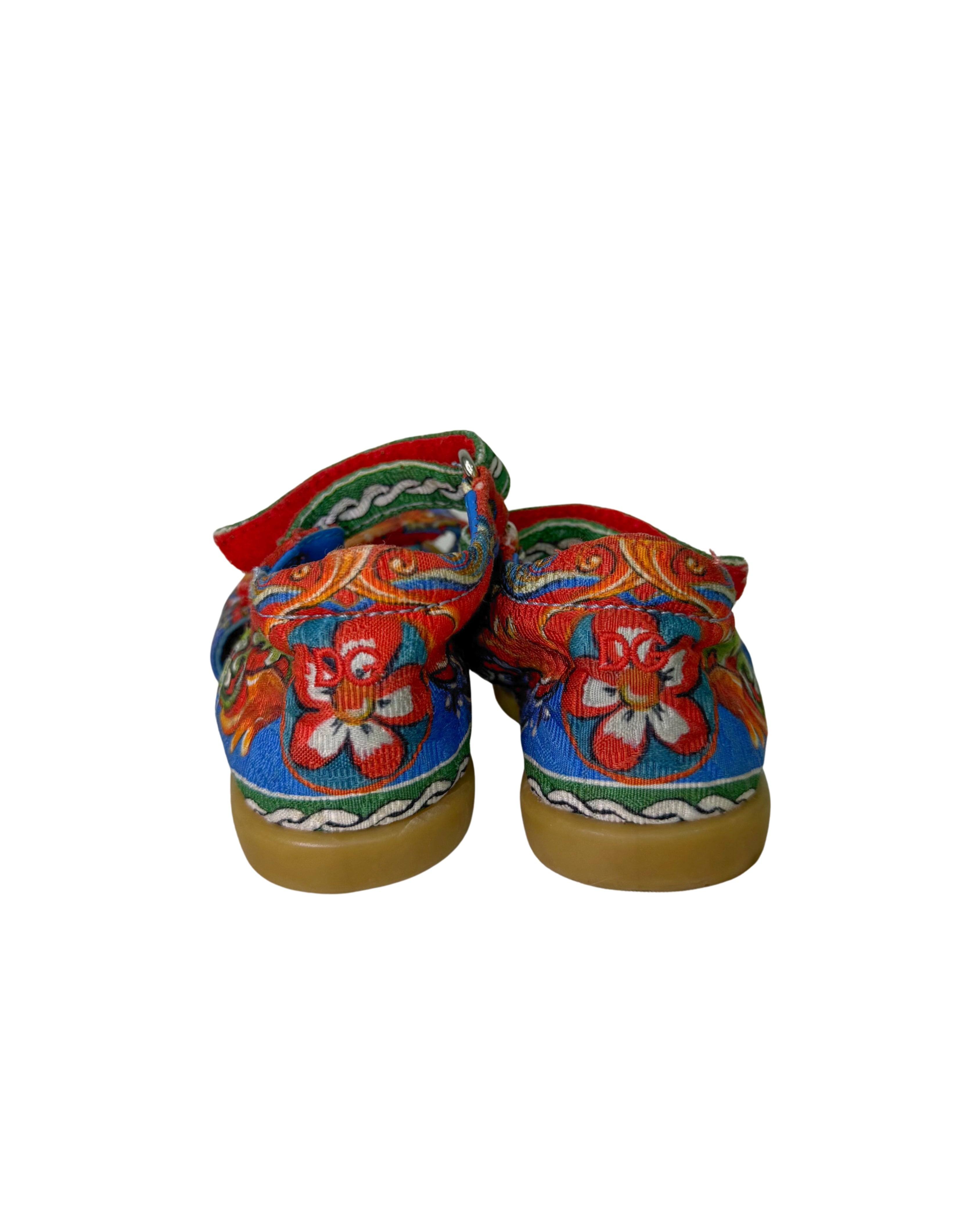 DOLCE & GABBANA Carretto Siciliano Print Sandals 19EU