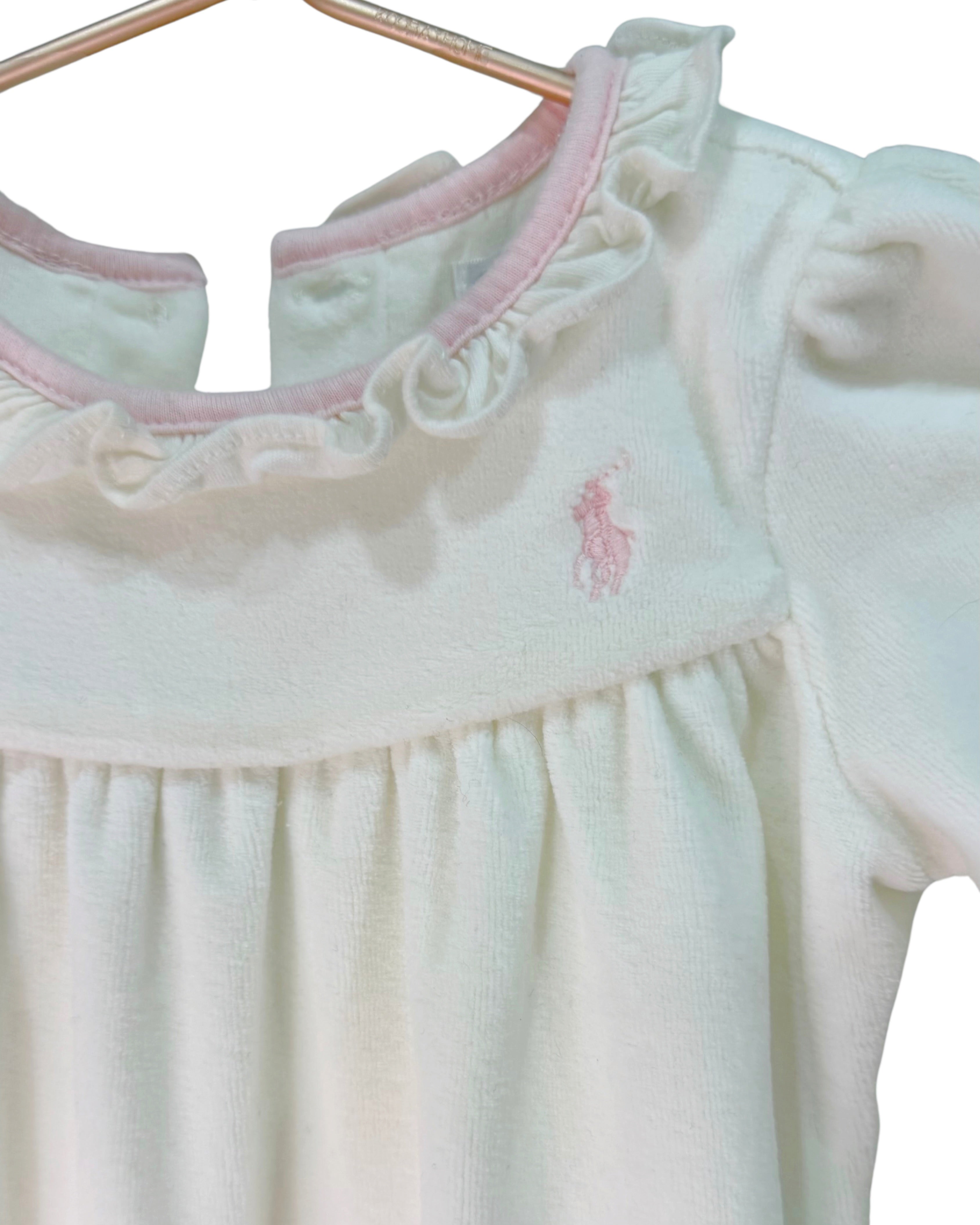 RALPH LAUREN Soft Velour Onesie