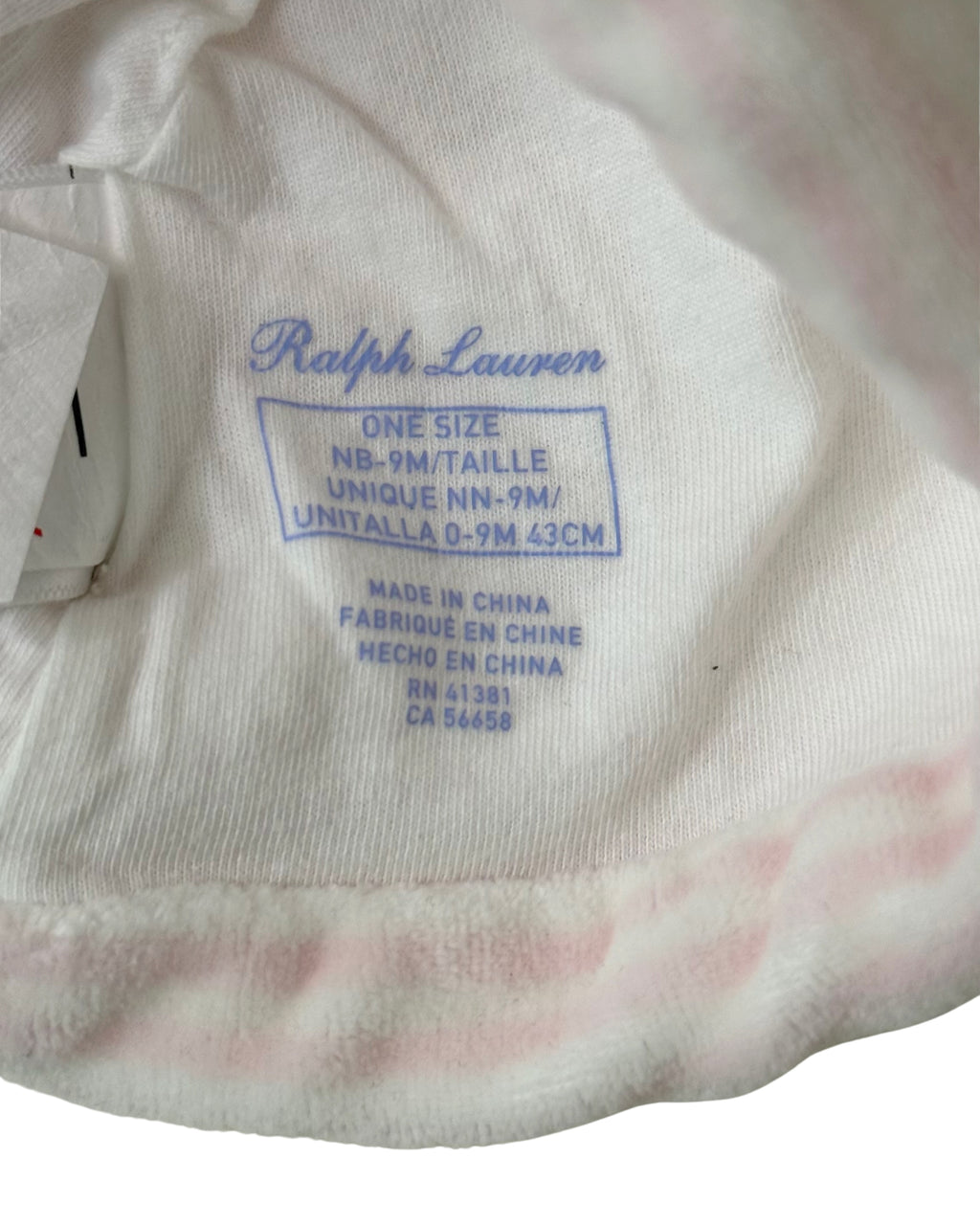 Ralph Lauren Velour Striped Onesie & Beanie Set