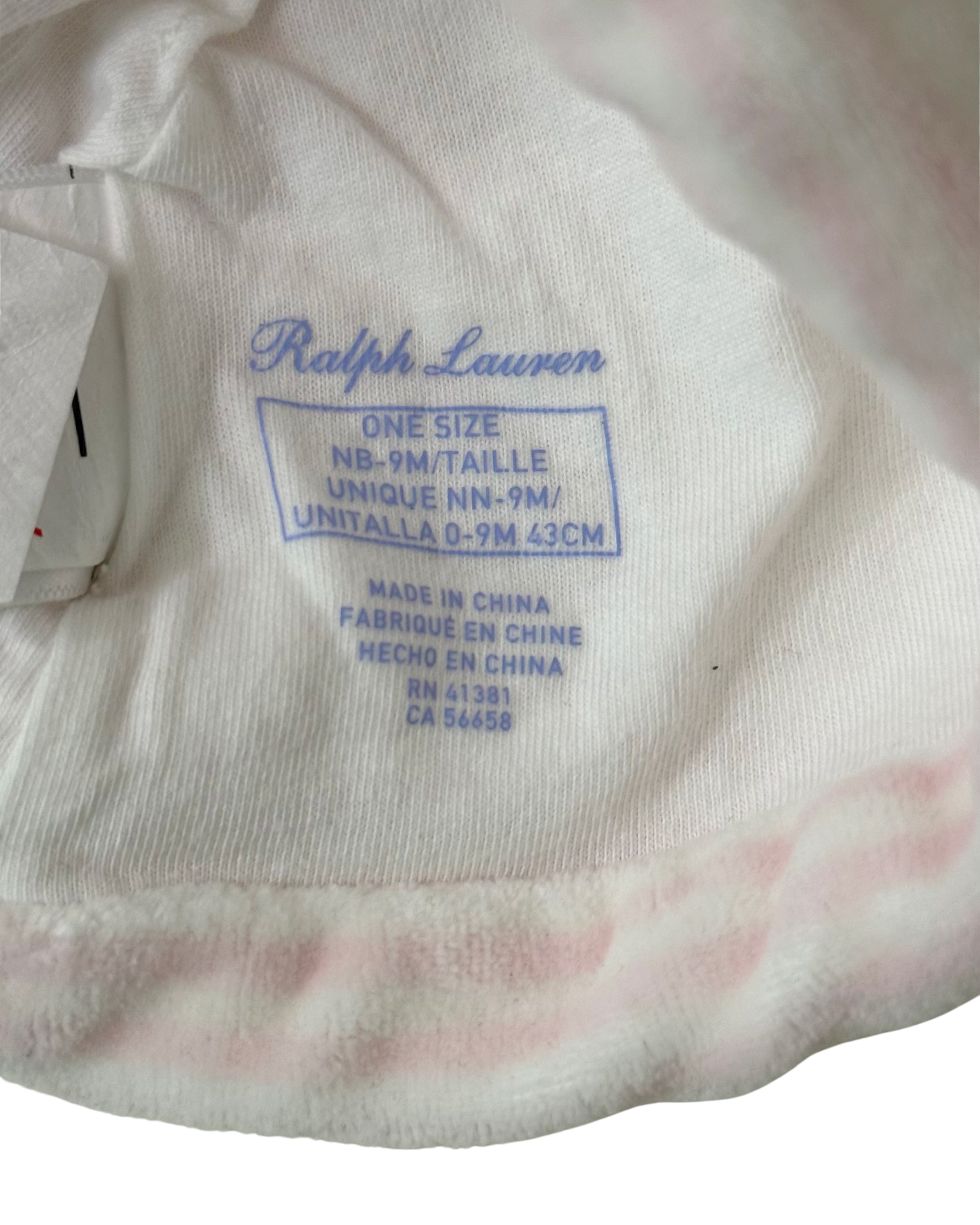 Ralph Lauren Velour Striped Onesie & Beanie Set