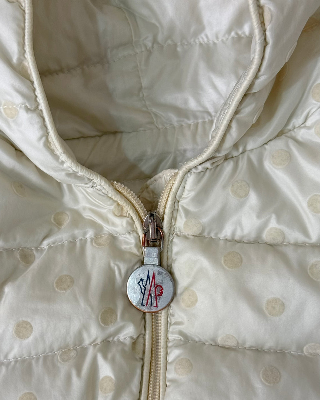 MONCLER “St.Valerie” Polka Dot Padded Sleeveless Jacket