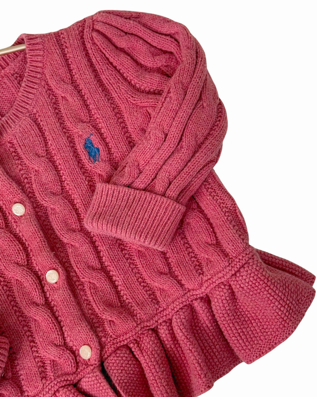 Ralph Lauren Cable Knit Peplum Cardigan