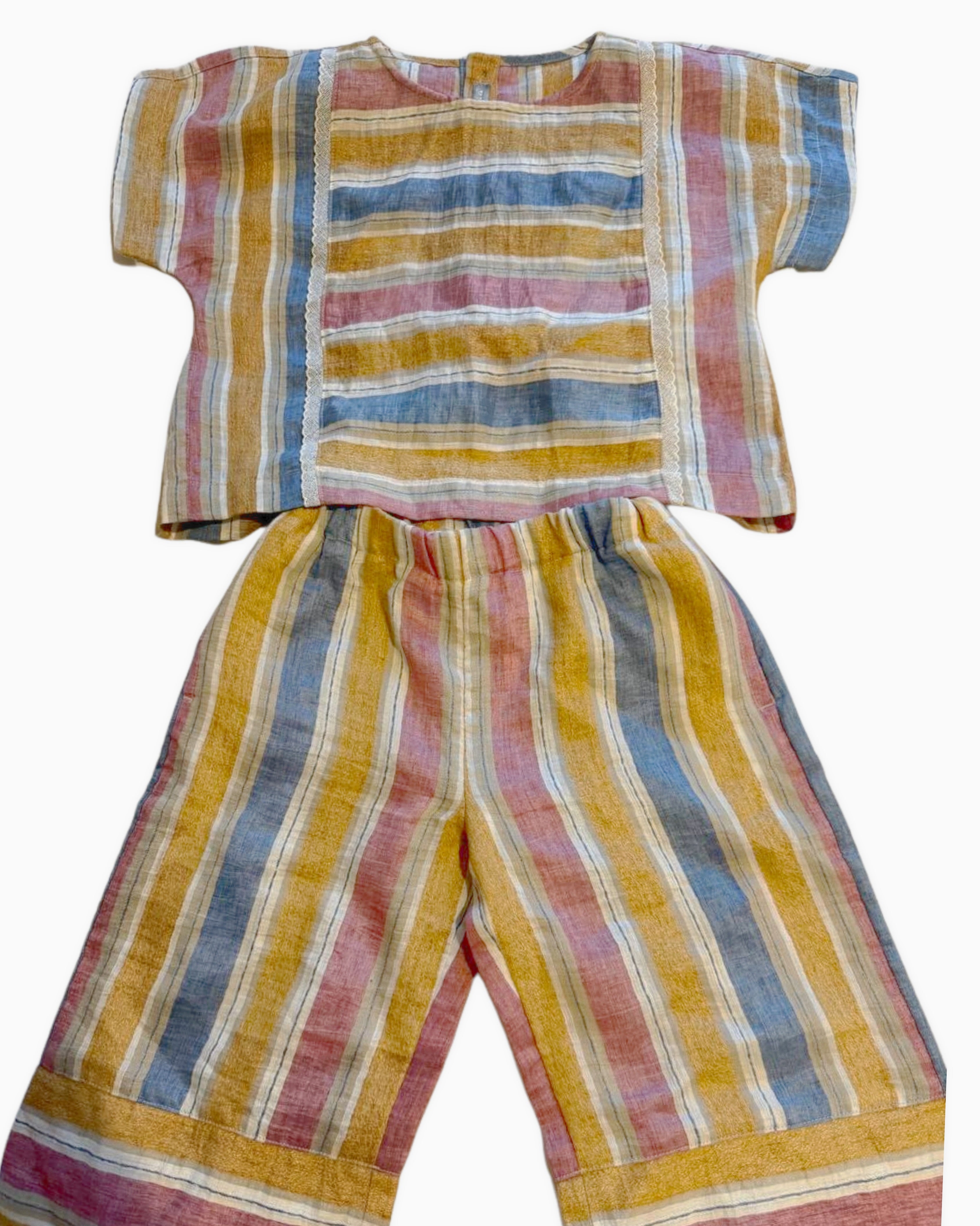 IL GUFO Striped Linen Set 4A