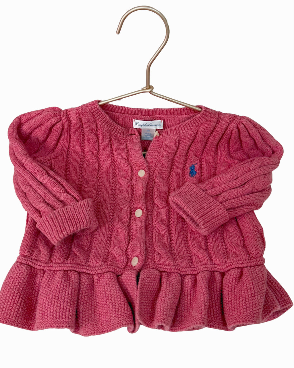 Ralph Lauren Cable Knit Peplum Cardigan