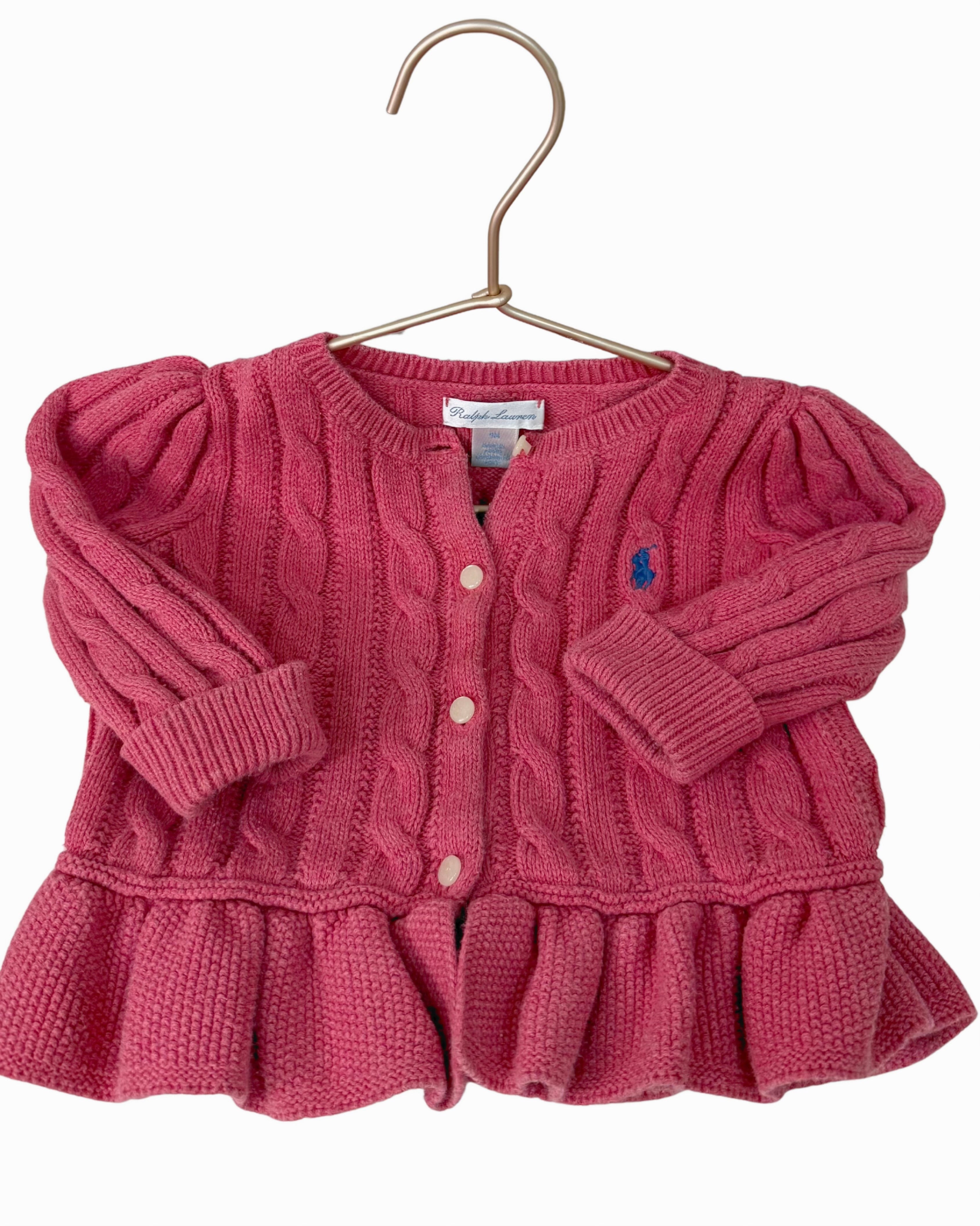 Ralph Lauren Cable Knit Peplum Cardigan
