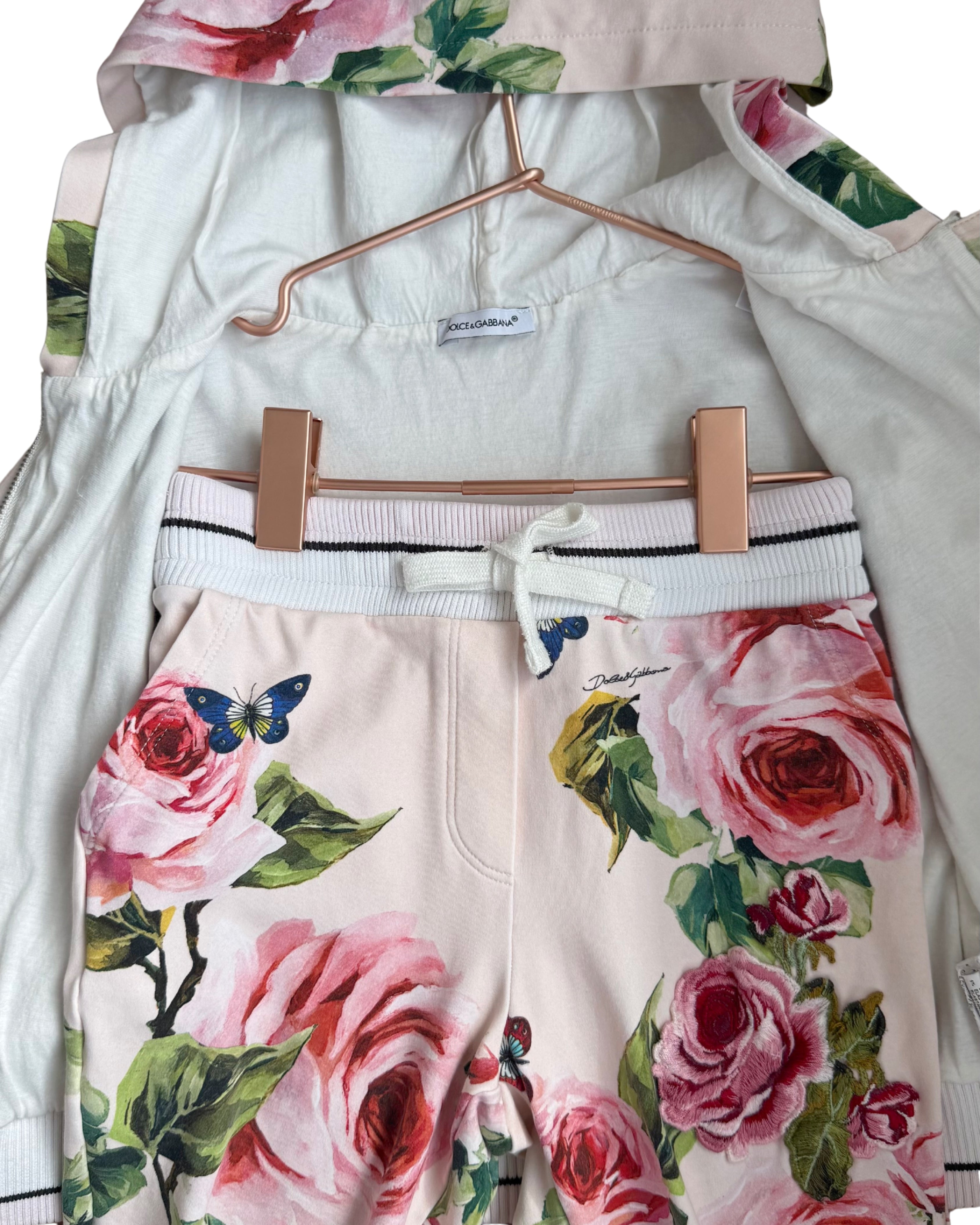 DOLCE & GABBANA Rose Print Tracksuit Set