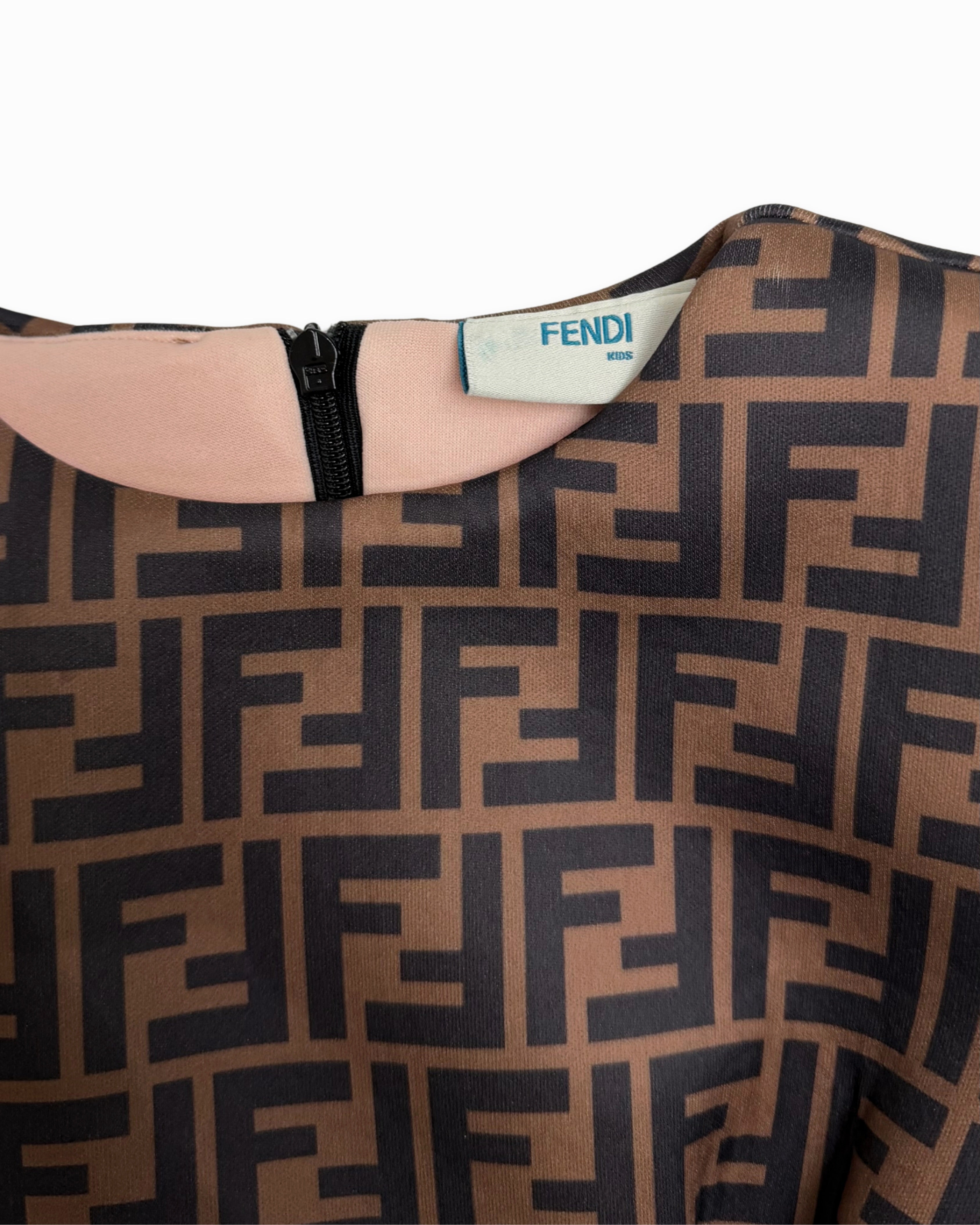 FENDI FF Pattern Ruffle Dress