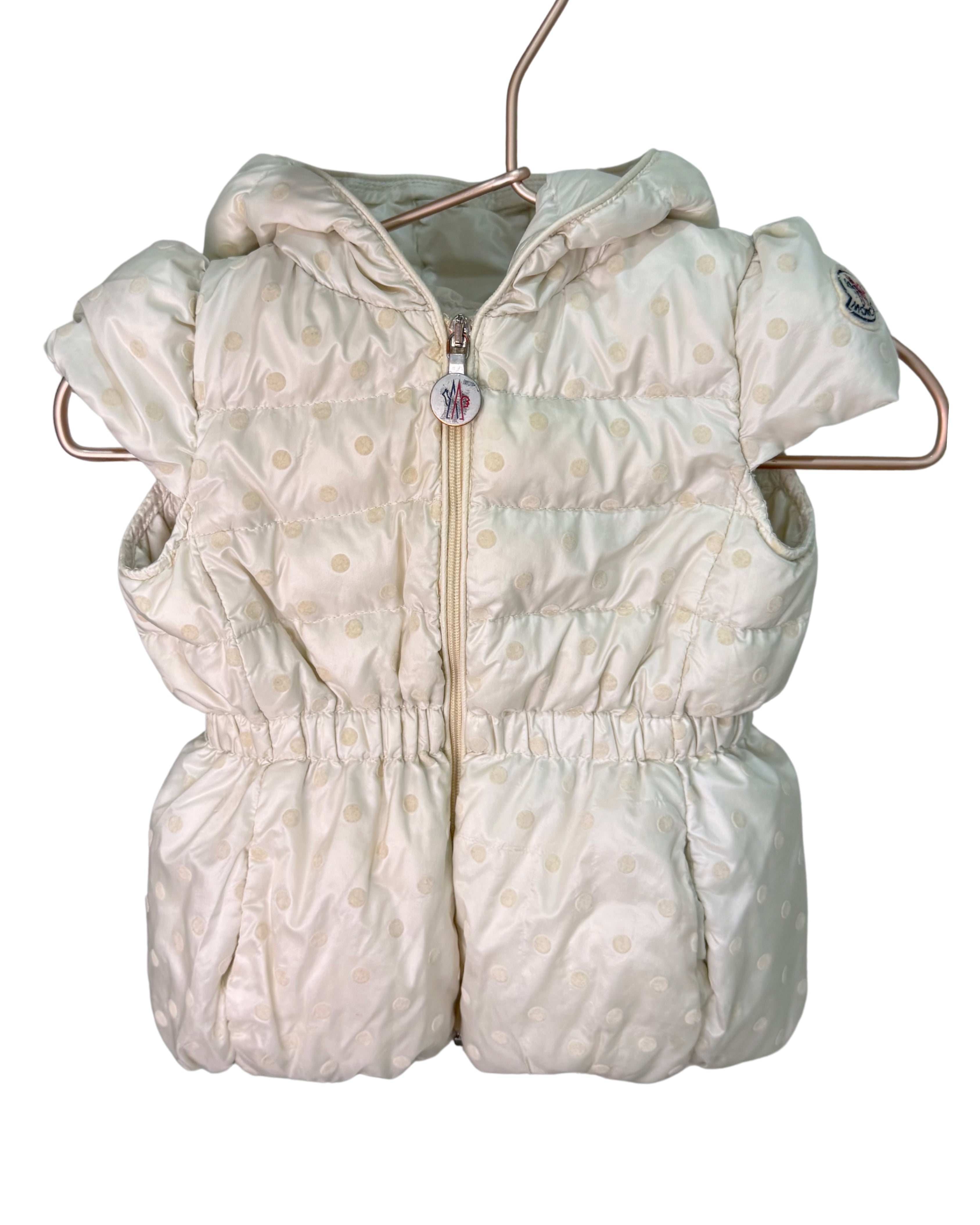 MONCLER “St.Valerie” Polka Dot Padded Sleeveless Jacket