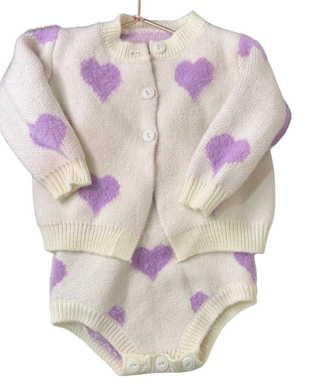 Knitted Cardigan & Romper Set