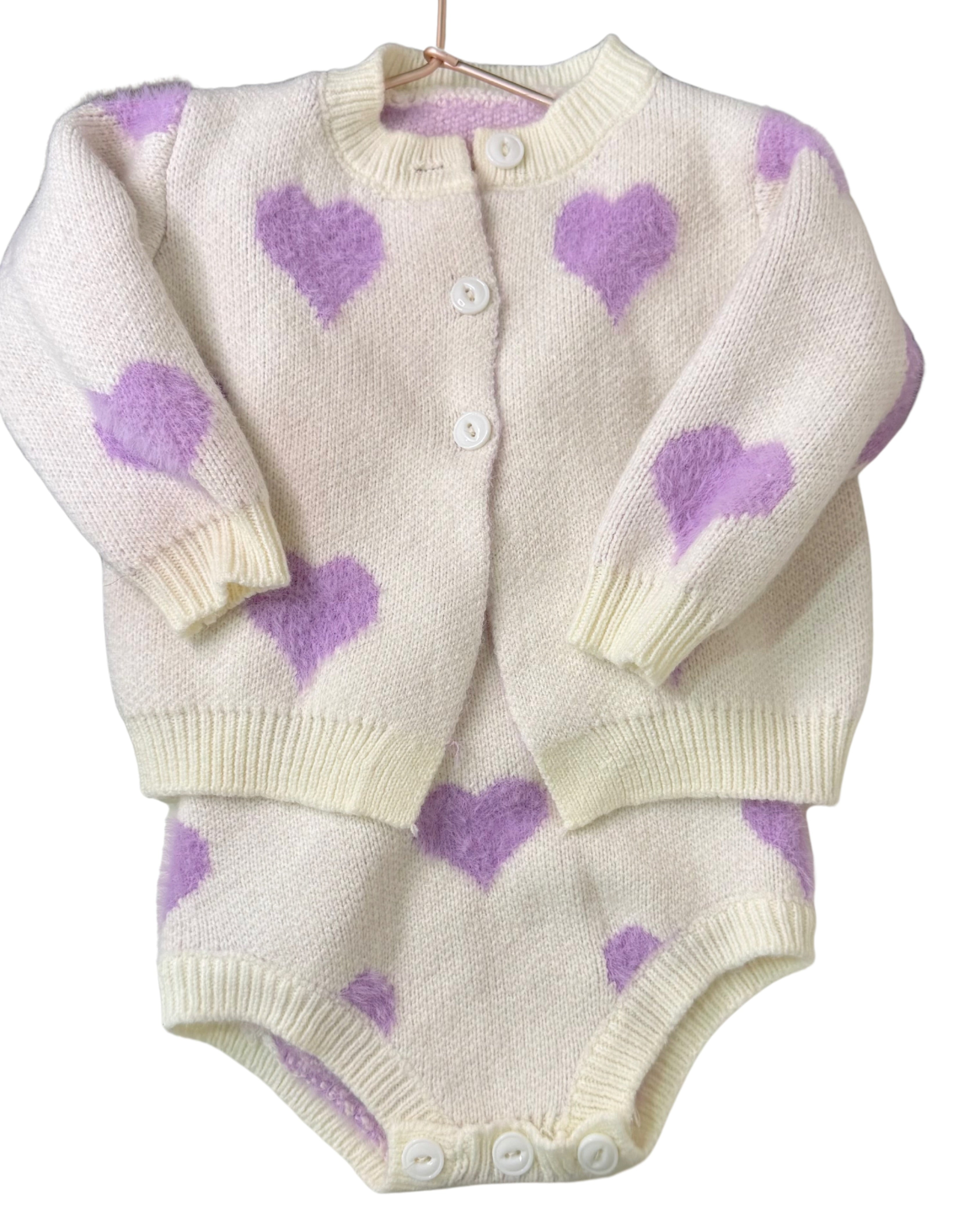 Knitted Cardigan & Romper Set