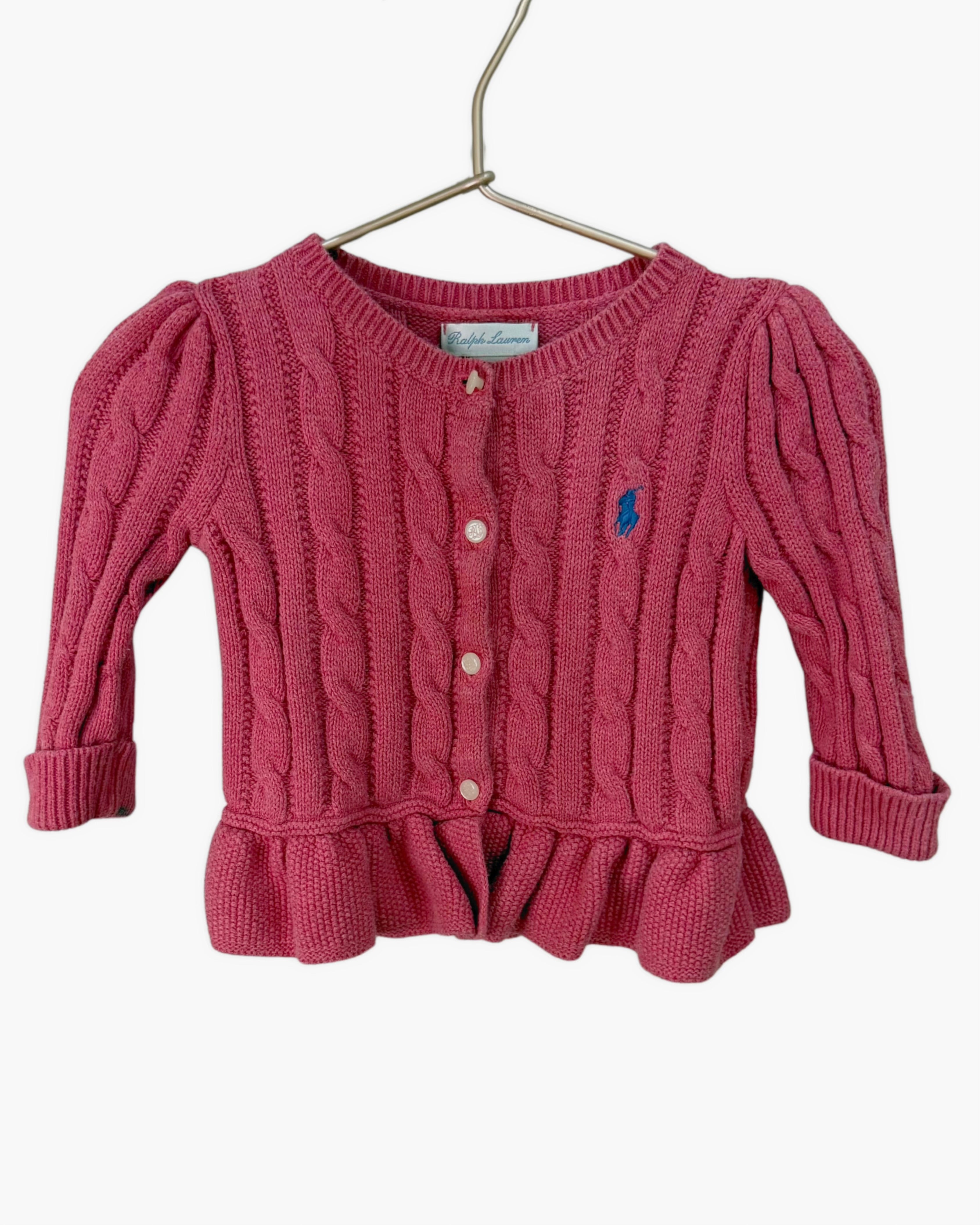 Ralph Lauren Cable Knit Peplum Cardigan