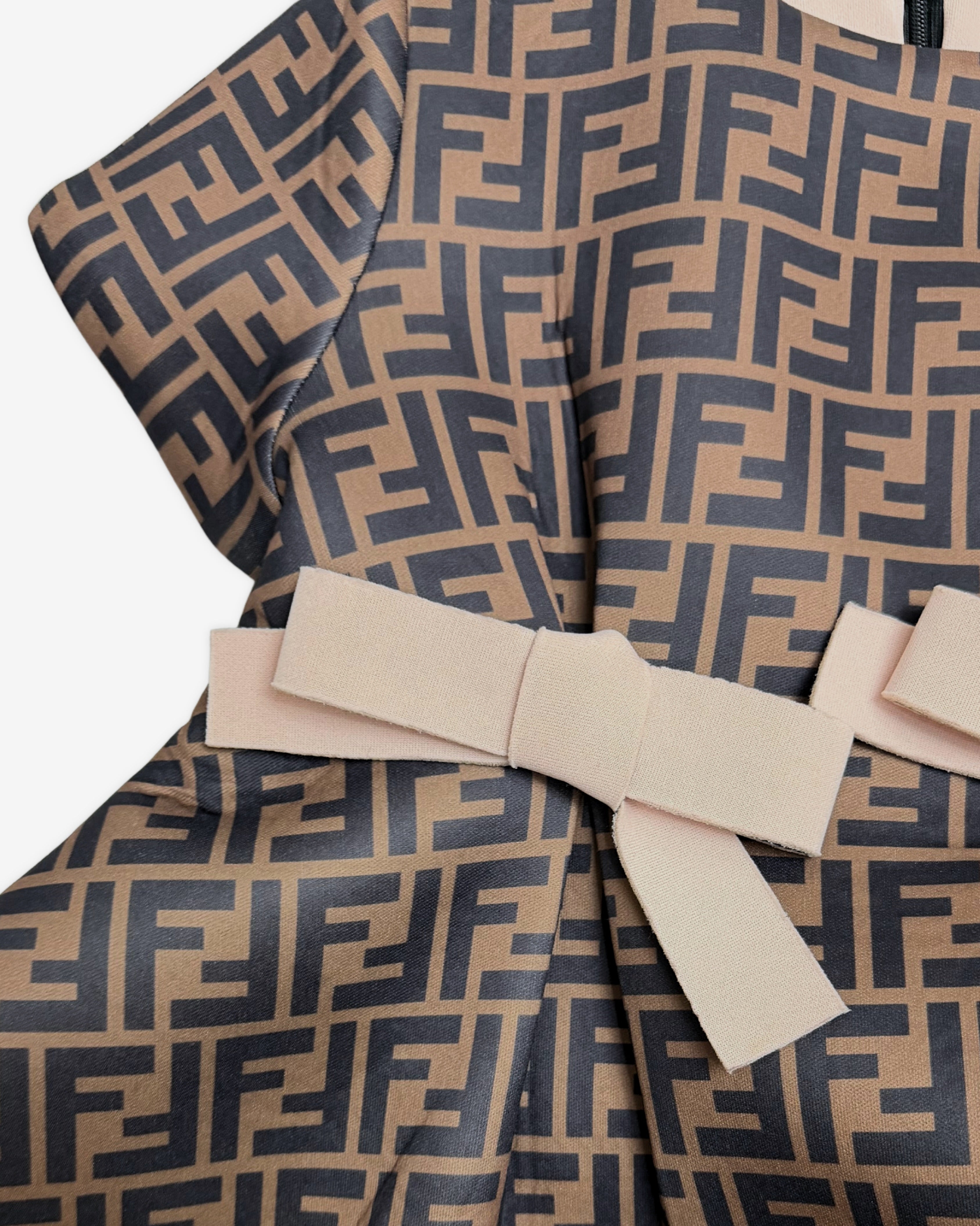FENDI FF Pattern Ruffle Dress